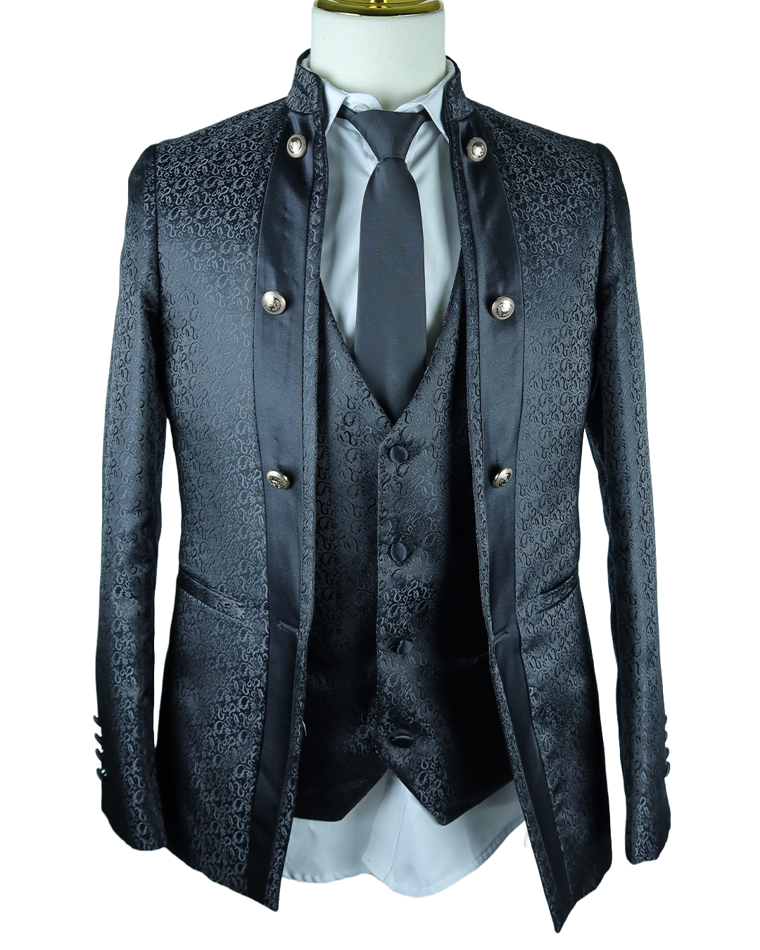 Black Patterened Coat